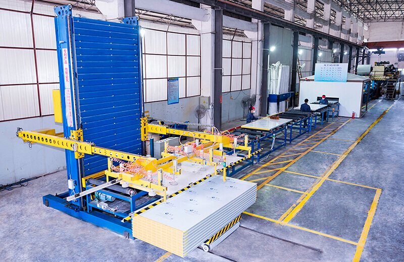 Factory production line photograph from the company introduction material. This is a general production image, not a photograph of one specific product line.